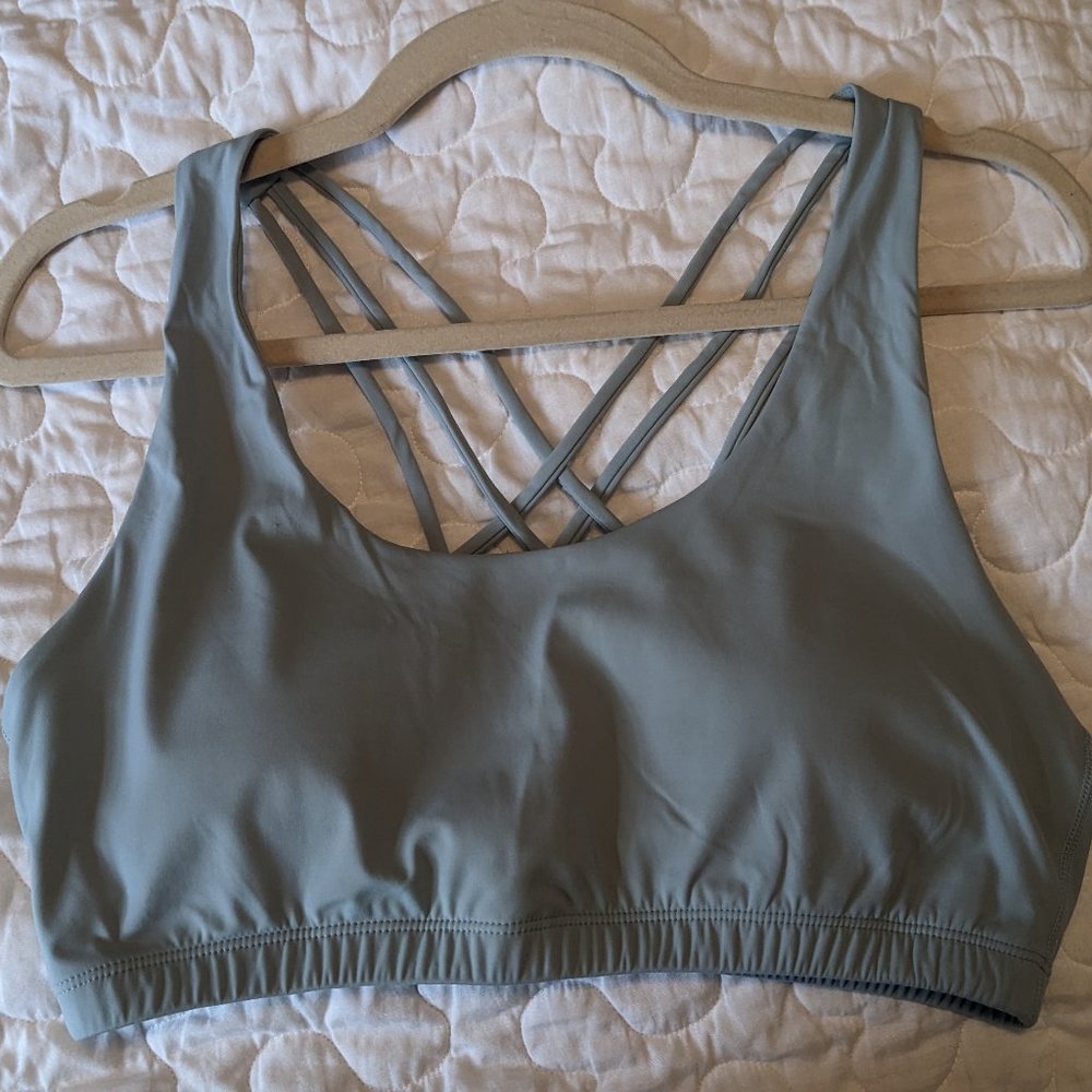 Blue double down bra